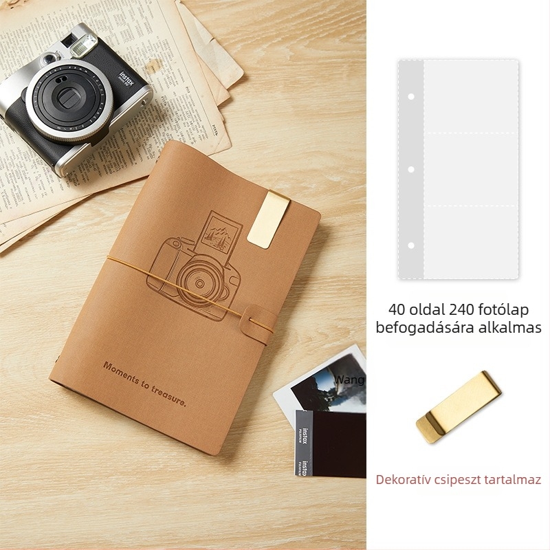 Nagy kapacitású 3 hüvelykes mini fotóalbum tároló kötet, aranyos páros dizájn