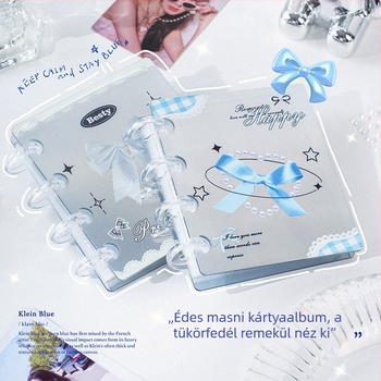 Tükrös akril egyrácsos kártyaalbum 3 hüvelykes Polaroid fotókhoz, kis kártyatartó album, anime fanalbum