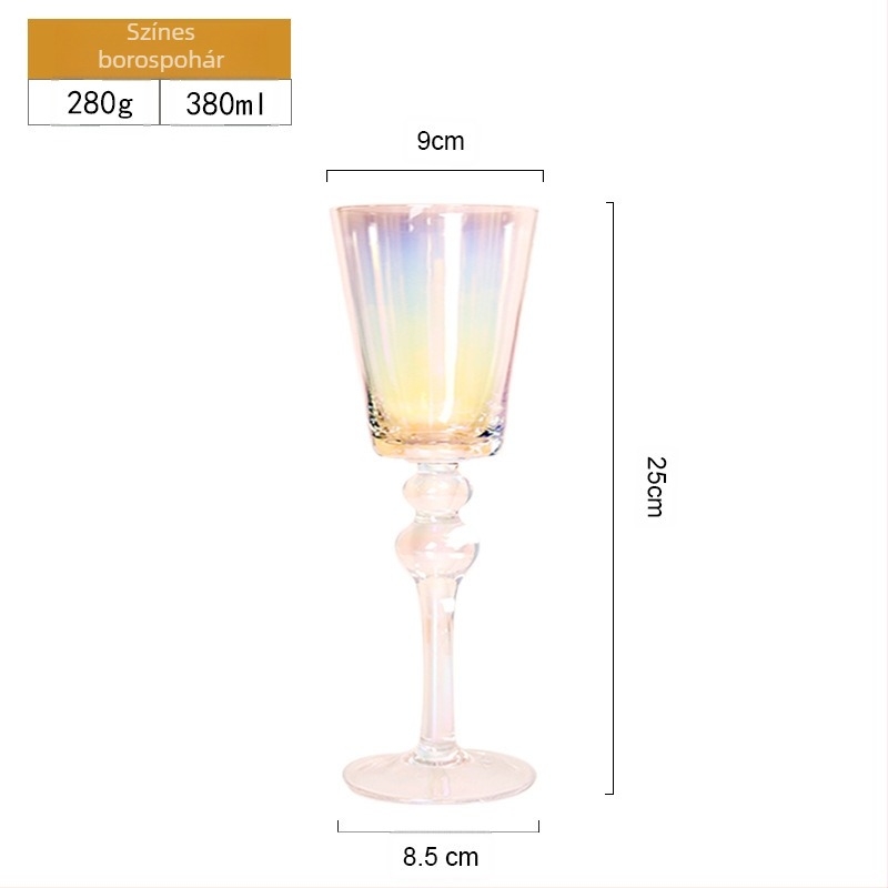Kézzel készített kristály pezsgőpohár arany gyöngyös peremmel, ceremónia stílusú, 201–300 ml
