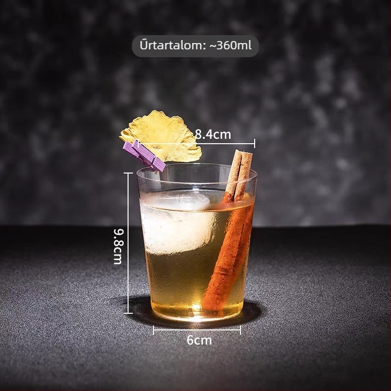 Ultra vékony dőlt Collins pohár, koktélokhoz való highball pohár és gin-tonik pohár