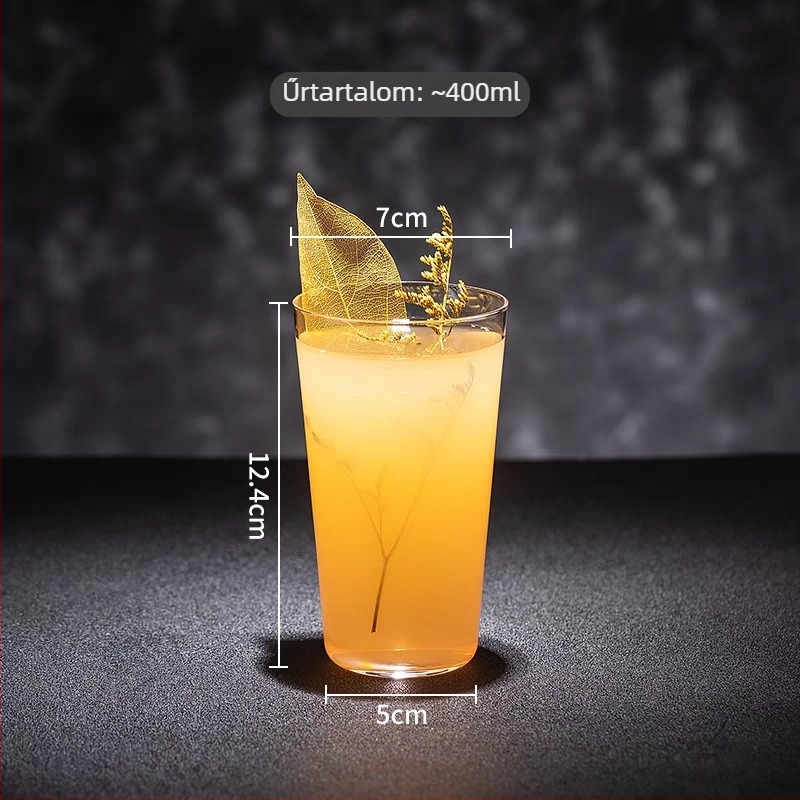 Ultra vékony dőlt Collins pohár, koktélokhoz való highball pohár és gin-tonik pohár