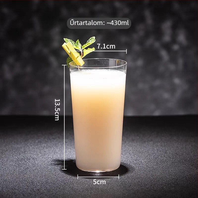 Ultra vékony dőlt Collins pohár, koktélokhoz való highball pohár és gin-tonik pohár