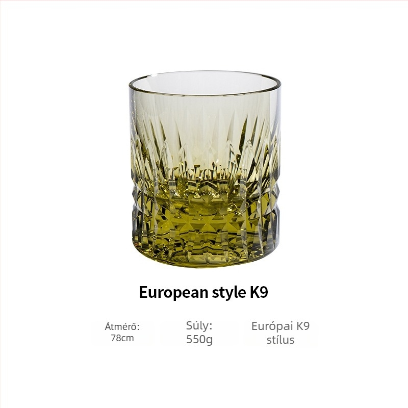 Európai stílusú kristály whisky pohár, K9 kristály, elegáns otthoni használatra