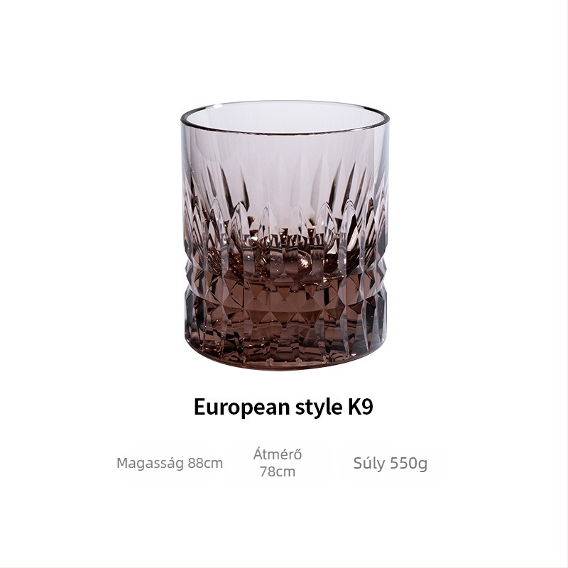 Európai stílusú kristály whisky pohár, K9 kristály, elegáns otthoni használatra