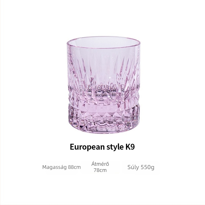 Európai stílusú kristály whisky pohár, K9 kristály, elegáns otthoni használatra