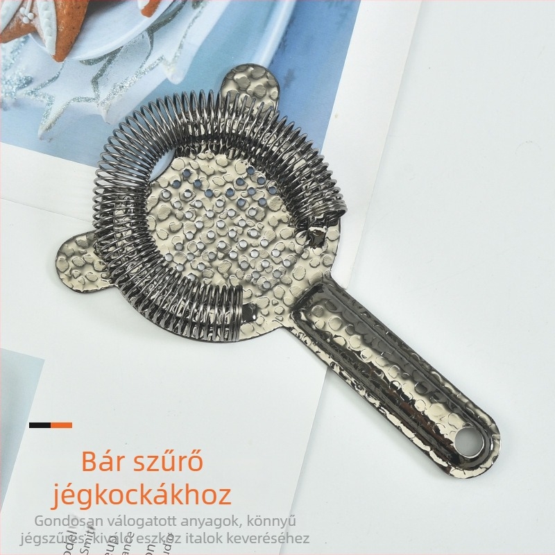 Kereszt mintás jégszűrő és borfilter, 304 rozsdamentes acélból készült bár eszköz koktélokhoz