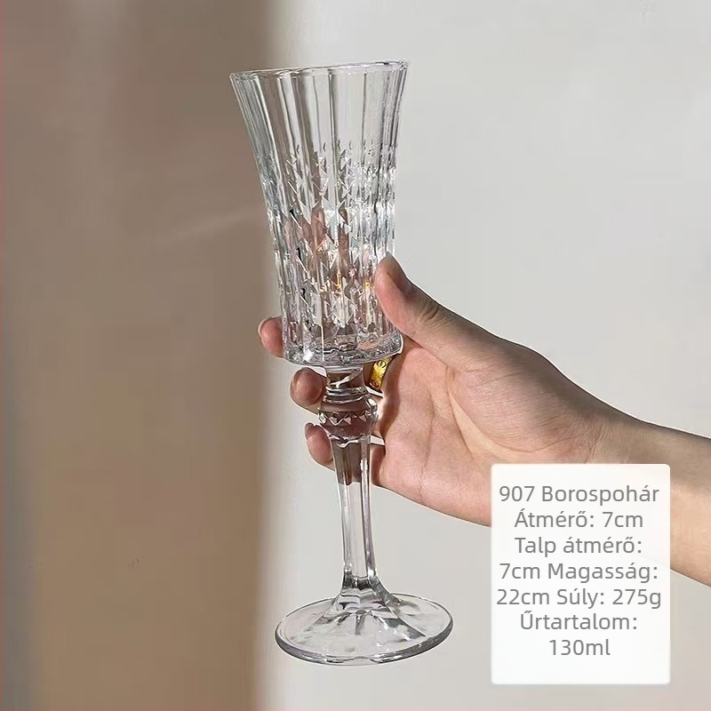 Francia stílusú pezsgőpohár, kiváló minőségű vörösboros goblet, retro palotai stílus, otthoni használatra