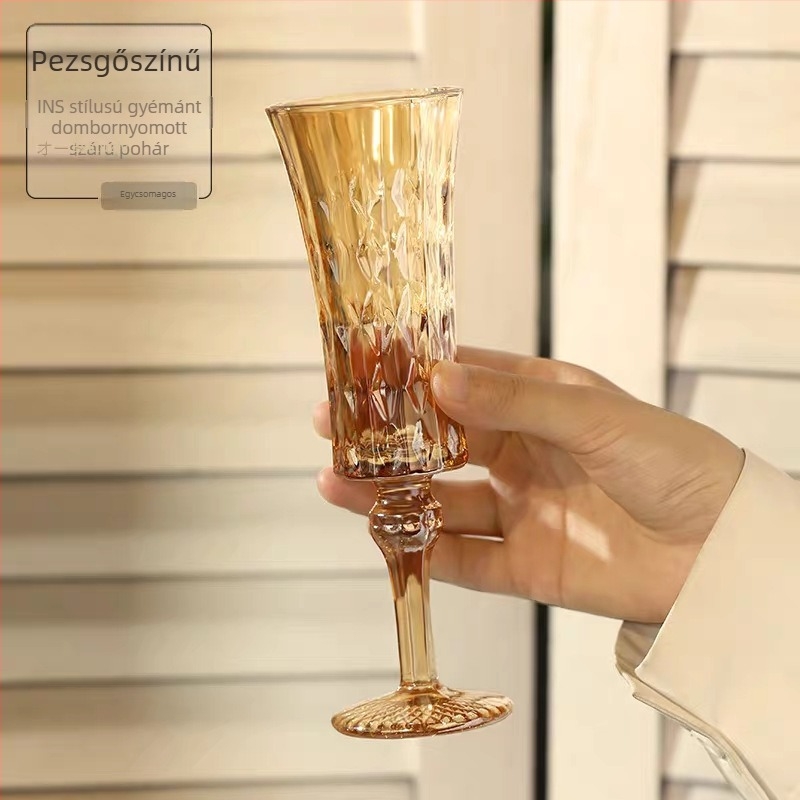 Francia stílusú pezsgőpohár, kiváló minőségű vörösboros goblet, retro palotai stílus, otthoni használatra