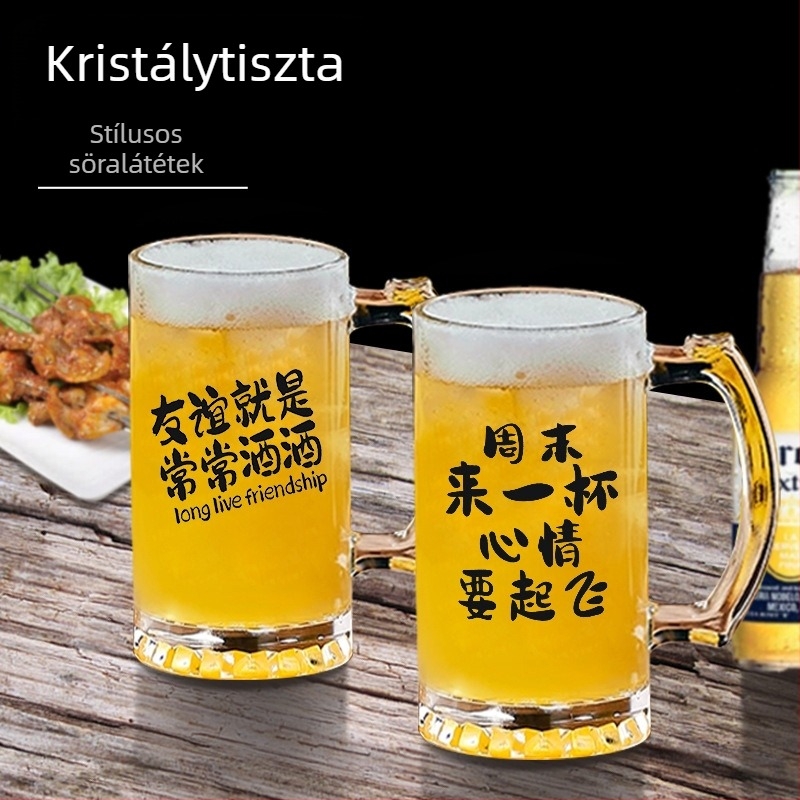 500 ml-es üvegpohár BBQ standokhoz és éttermekhez, kézműves sör