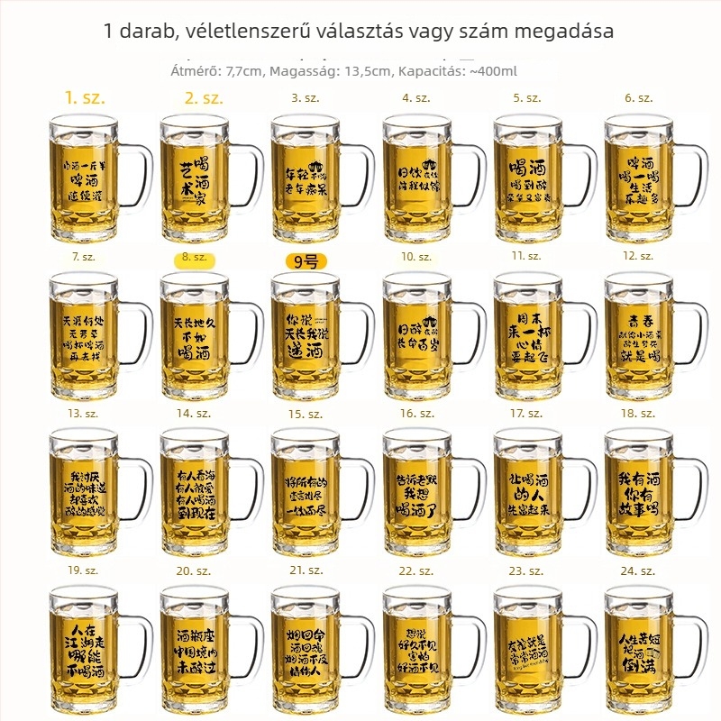 500 ml-es üvegpohár BBQ standokhoz és éttermekhez, kézműves sör