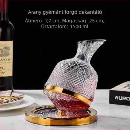 Európai stílusú kristályos bordekanter készlet forgó vortex dizájnnal, otthoni használatra