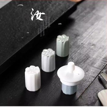 Porcelánfedő tartó teáskannához; kerámia fedőállvány és fedőrekesz Kung Fu tea ceremóniához