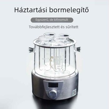 Hőálló üveg rizsvin melegítő készlet — otthoni használatra, kancsó és poharak, vintage stílus