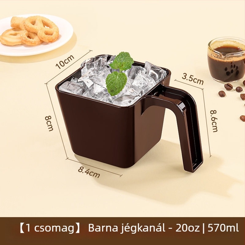 Műanyag jégkanál a Starbucks Frappuccino stílusában, négyzetes alakú, kávézók és tej-tea üzletek számára, kereskedelmi használatra, vastított és strapabíró.