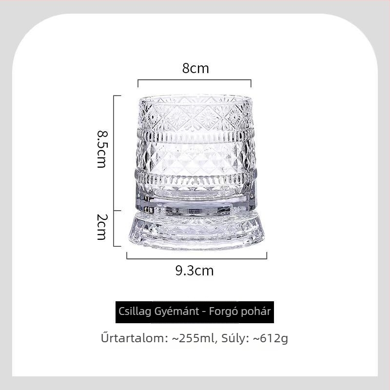 Kiválasztott whiskey pohárkészlet kristály dekantérrel, otthoni használatra