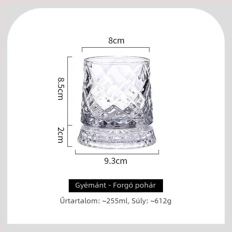 Kiválasztott whiskey pohárkészlet kristály dekantérrel, otthoni használatra