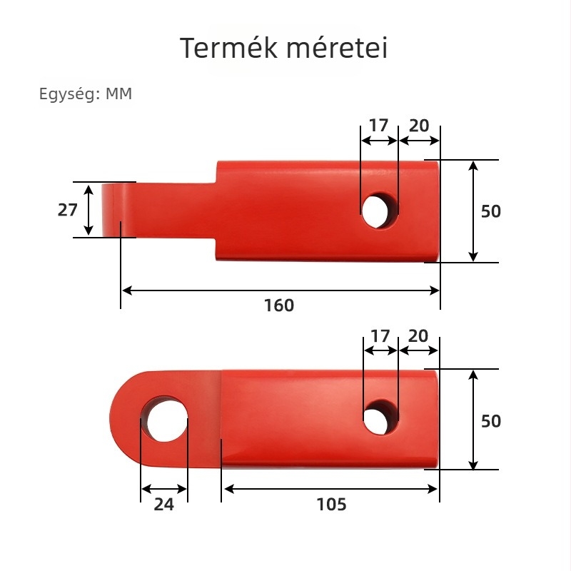 Vörös utánfutó karok készlet amerikai stílusú csatokkal, exportált minőségi szabványok, több méretben elérhető