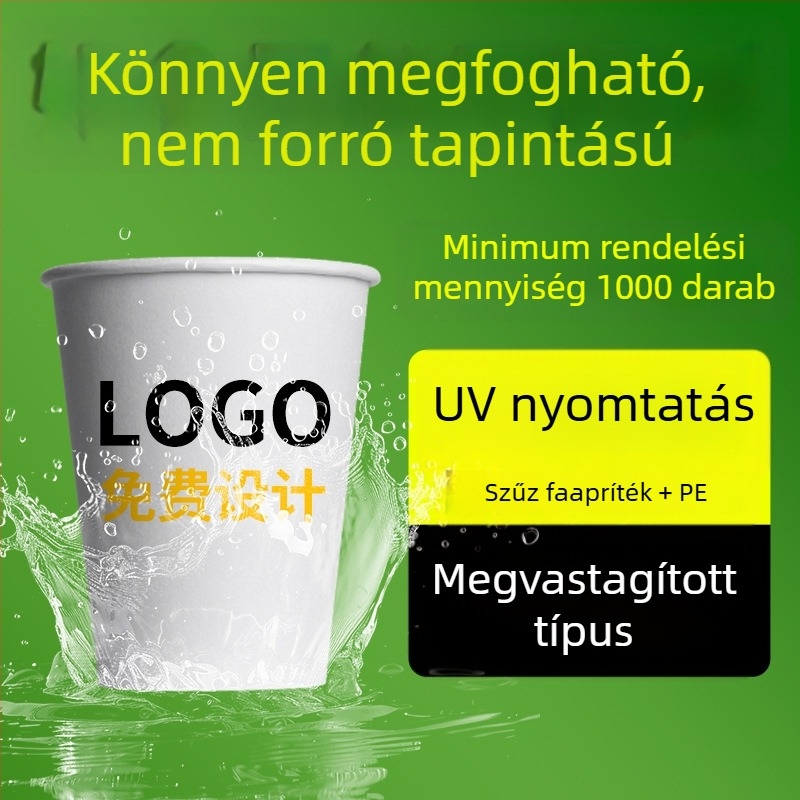 2026 a ló éve: egyszer használatos papírpohár, piros ünnepi kínai stílusban, vastagított pohár forró italokhoz, 201–300 ml, dobozban 10 000 db