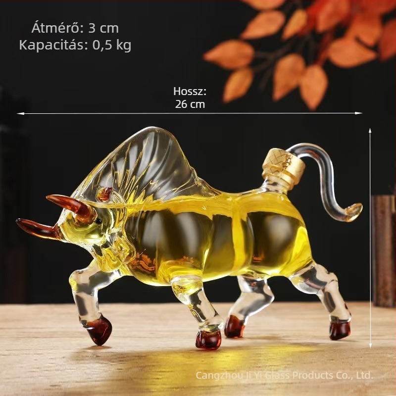 Magas minőségű boroszilikát üvegből készült ökör alakú dekantáló, 12 zodiákus dizájn, kapacitás 501–600 ml