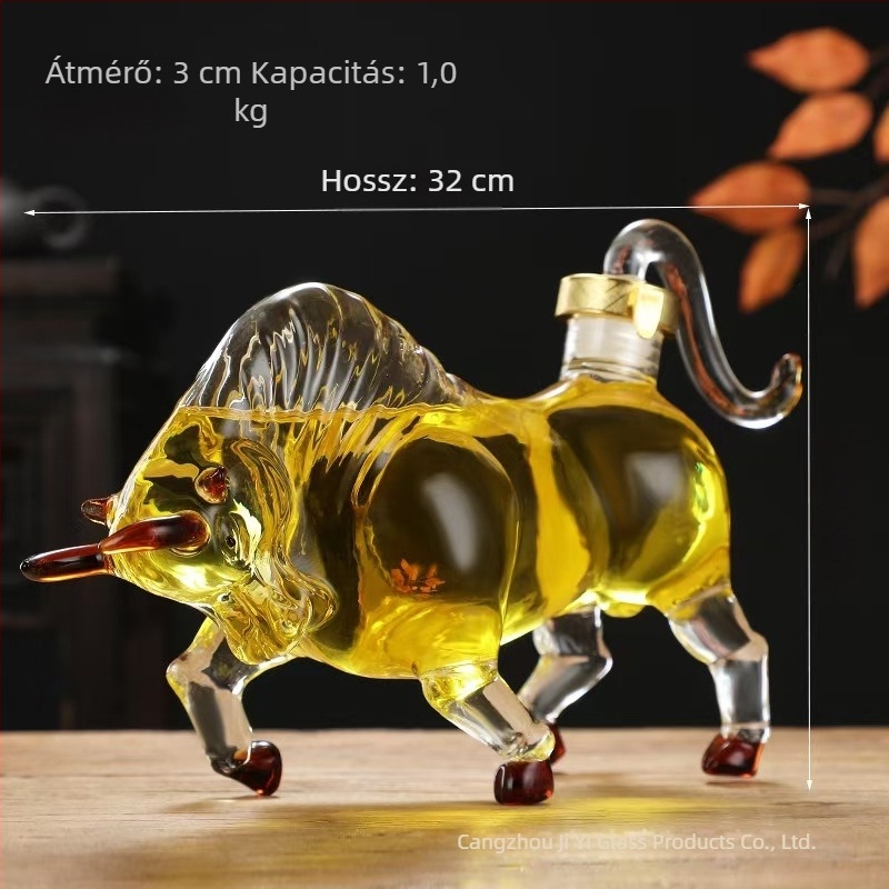 Magas minőségű boroszilikát üvegből készült ökör alakú dekantáló, 12 zodiákus dizájn, kapacitás 501–600 ml