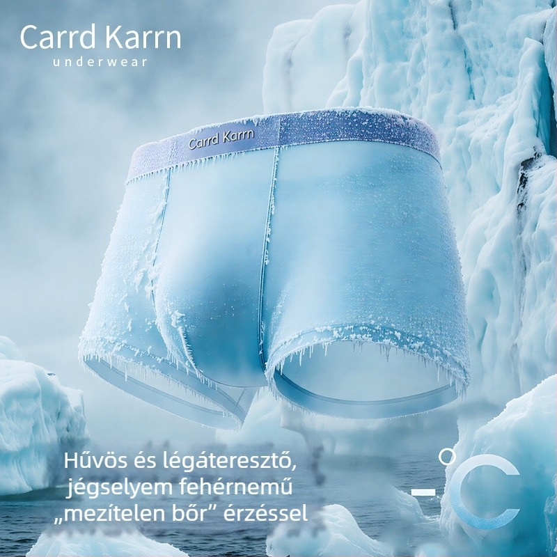 Férfiak számára lélegző nejlonból készült ice-silk alsónadrág nyomtatott mintával