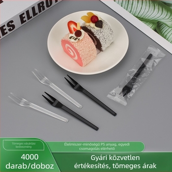 Egyszer használatos vastagabb műanyag gyümölcsvilla ízlelésre — egyenként csomagolt