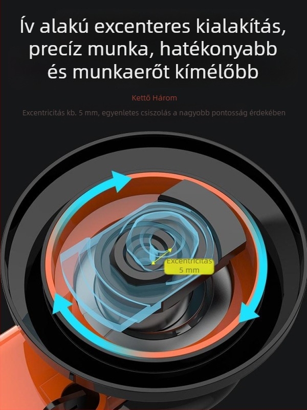 Pneumatikus csiszoló, kompakt kézi készülék száraz csiszoláshoz csiszolópapírral, ipari minőség, nagy sebességű polírozás és autóviaszolás, porszívóval