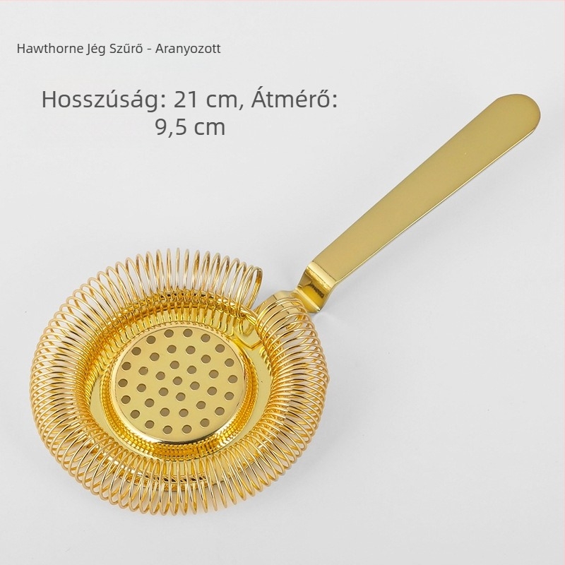 Hawthorne rozsdamentes acél koktél szűrő, görbült dizájn, bárhoz
