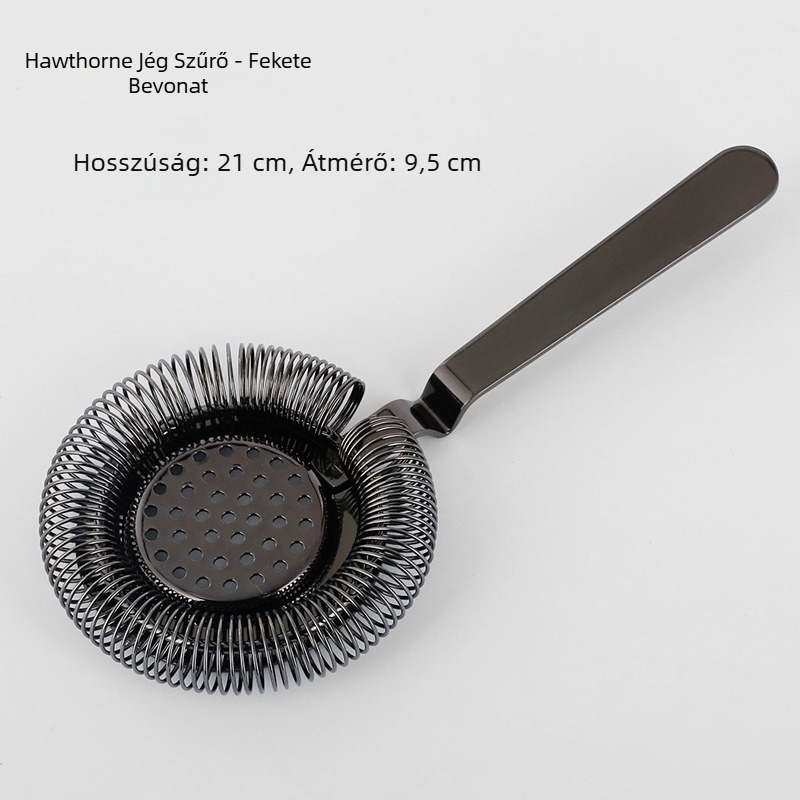 Hawthorne rozsdamentes acél koktél szűrő, görbült dizájn, bárhoz