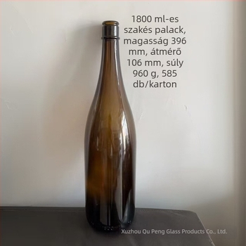 Dassai japán sake üveg, üveg palack műanyag dugóval és alumínium fedéllel, 720 ml és 1,8 L, átlátszó