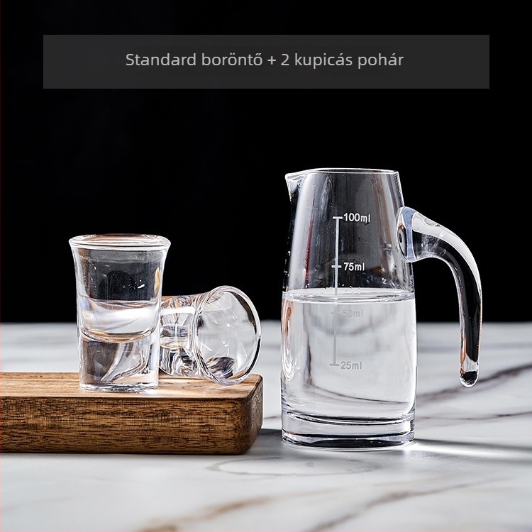 Baijiu kristály ajándékcsomag dekantérrel és két pohárral, nyomtatott logóval