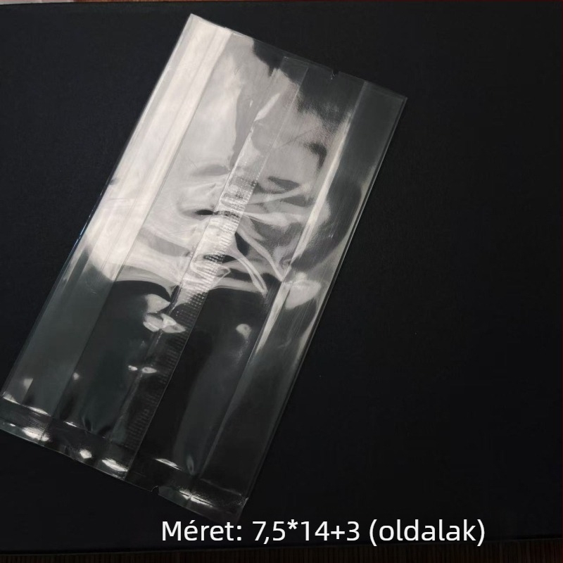 Átlátszó oldalsó gusztus tasak sütéshez akordeon-zárással; oldalsó záródású keksz tasak; tojássárgája sütemény tasak