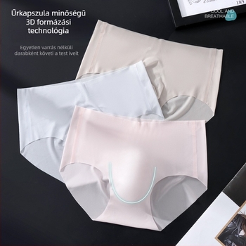 Férfiaknak készült varrat nélküli, könnyű jég-selyem anyagú brief, 3D kiemelkedő zsebbel, lélegző és rugalmas
