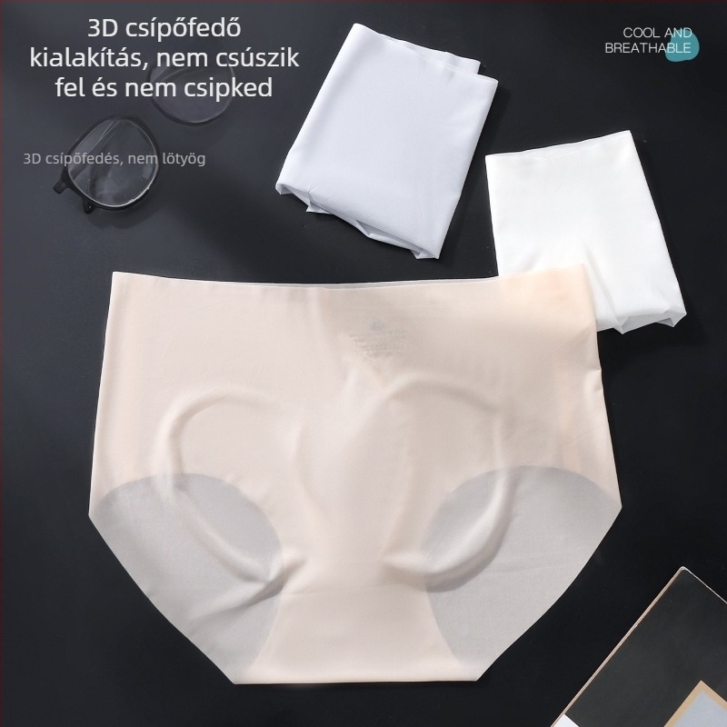 Férfiaknak készült varrat nélküli, könnyű jég-selyem anyagú brief, 3D kiemelkedő zsebbel, lélegző és rugalmas