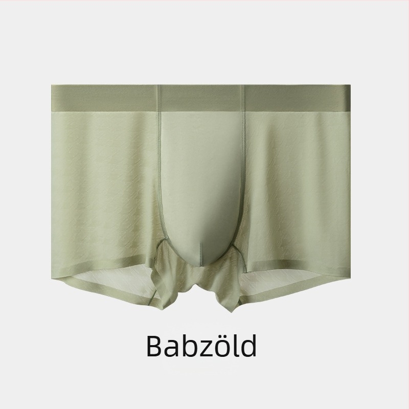 Ice Silk férfi boxeralsó, lélegző, hűsítő Jacquard hálós mintázatú, egyszínű, ultra vékony, varrat nélküli