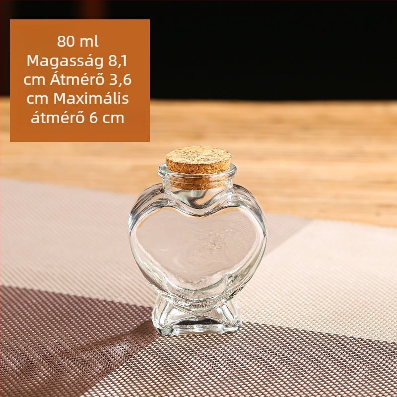 DIY parafadugós szív alakú kívánságüveg, üveg gyertyaedény, csillag- és óceán motívumokkal (80/160/350/650 ml)