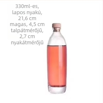 330 ml/500 ml átlátszó üvegpalack – vastag aljú, 330 ml és 500 ml méretek, gyümölcsborhoz, Ice Wine-hoz és enzimes keverékekhez, üres palack