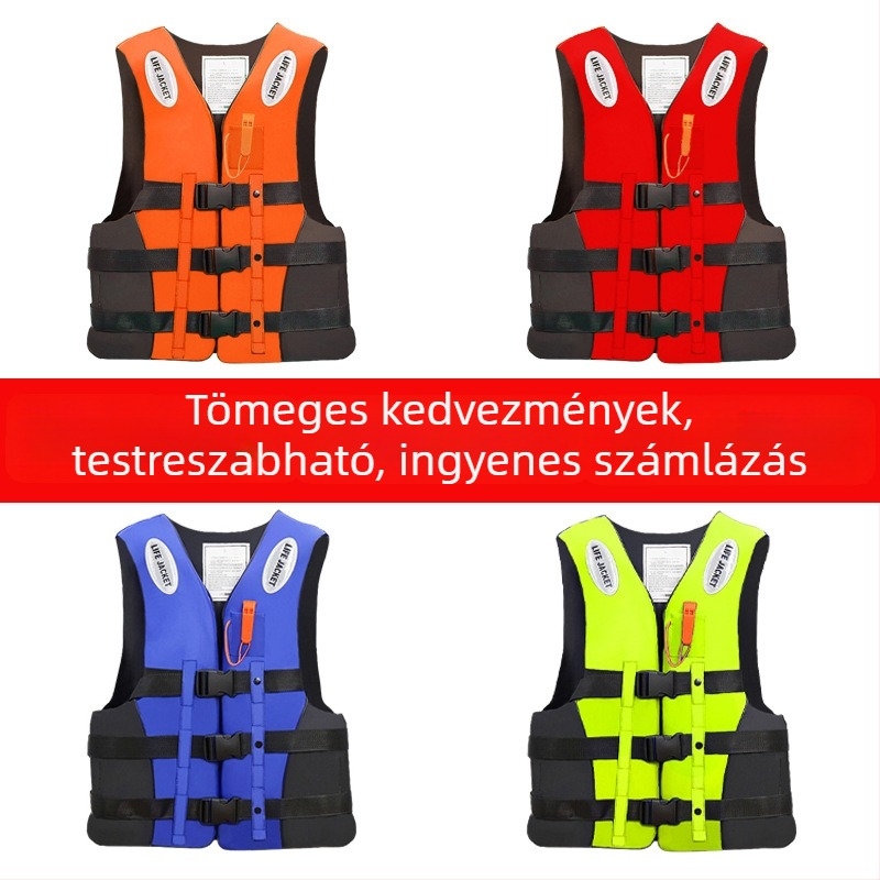 Felnőttek és gyerekek számára mentőmellény, hajózásra, úszásra és sznorkelezésre, hordozható felszerelés