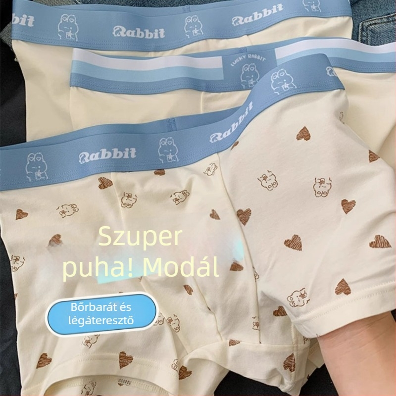 Férfi modal alsónemű, lélegző pamut bélésű, középmagas derék, lazán szabott