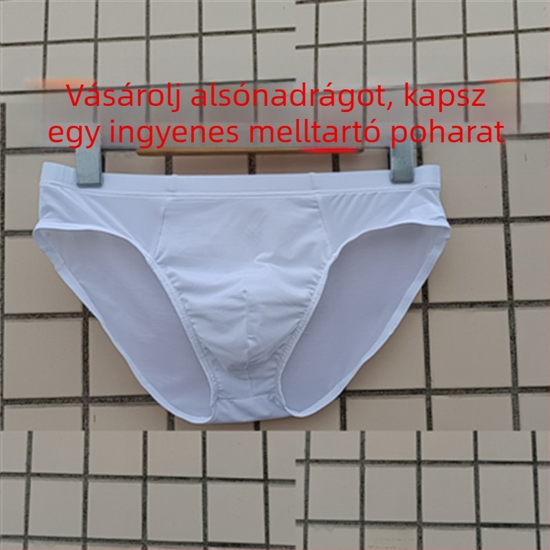 Férfi középmagas derekú brief, légáteresztő Ice Silk anyag, antibakteriális, nagy méret