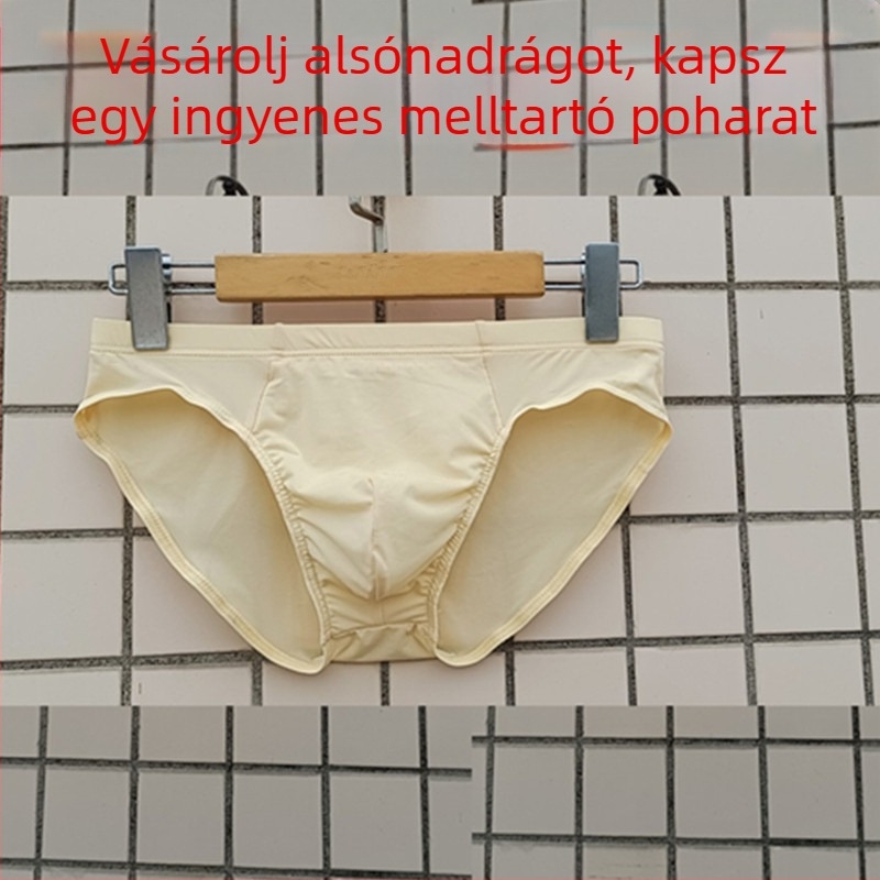 Férfi középmagas derekú brief, légáteresztő Ice Silk anyag, antibakteriális, nagy méret