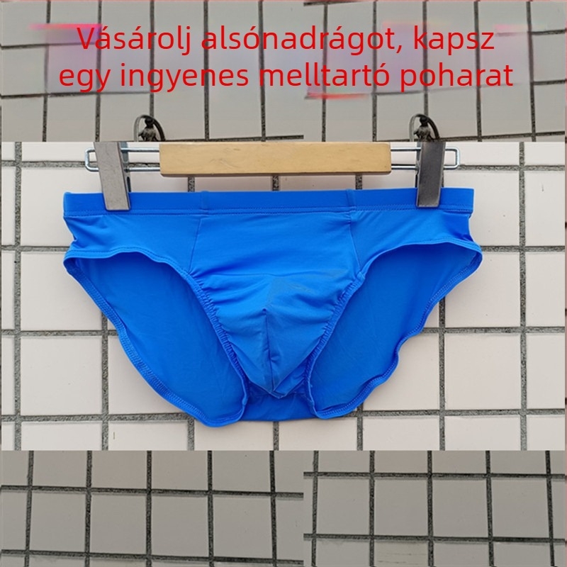 Férfi középmagas derekú brief, légáteresztő Ice Silk anyag, antibakteriális, nagy méret