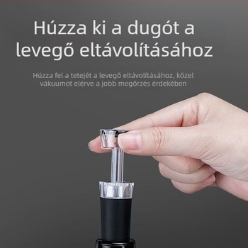 Silikon vörösbor dugó – univerzális vákuumos záró, kiöntő és készlet háztartási használatra, tengeri csikó formájú kés