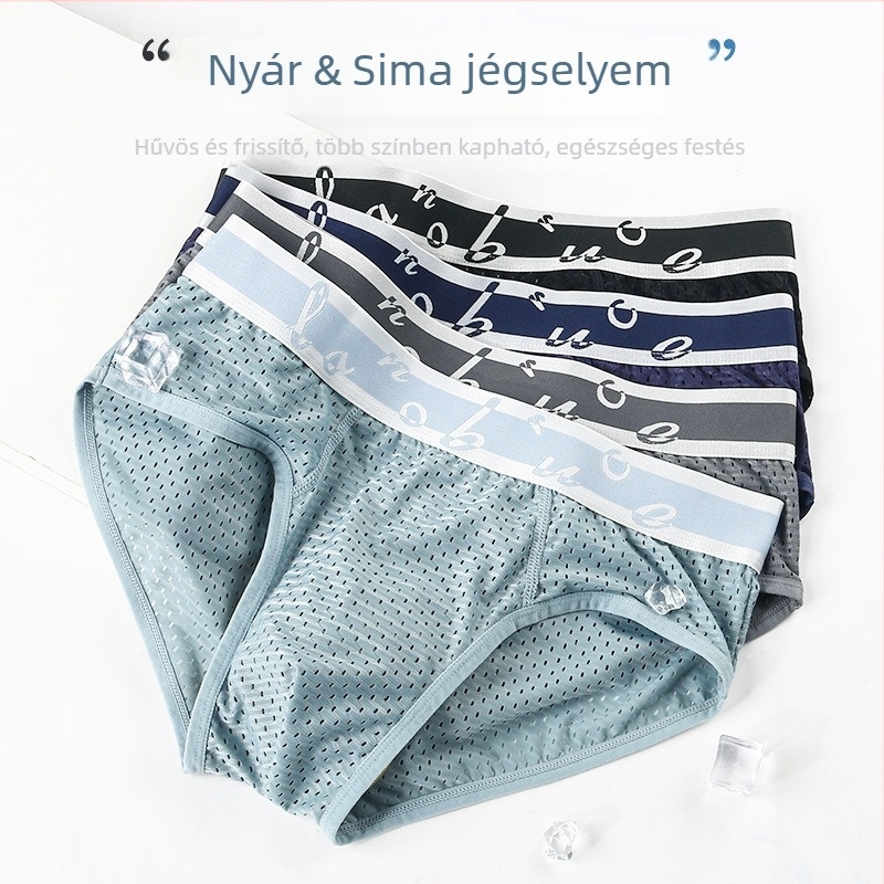 Ice Silk férfi alsónemű, lélegző hálós anyag, nagy méret, középső derék, gyorsan száradó