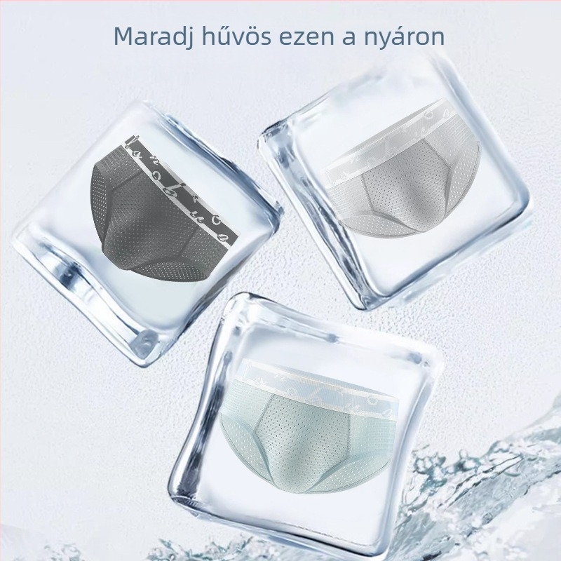 Ice Silk férfi alsónemű, lélegző hálós anyag, nagy méret, középső derék, gyorsan száradó