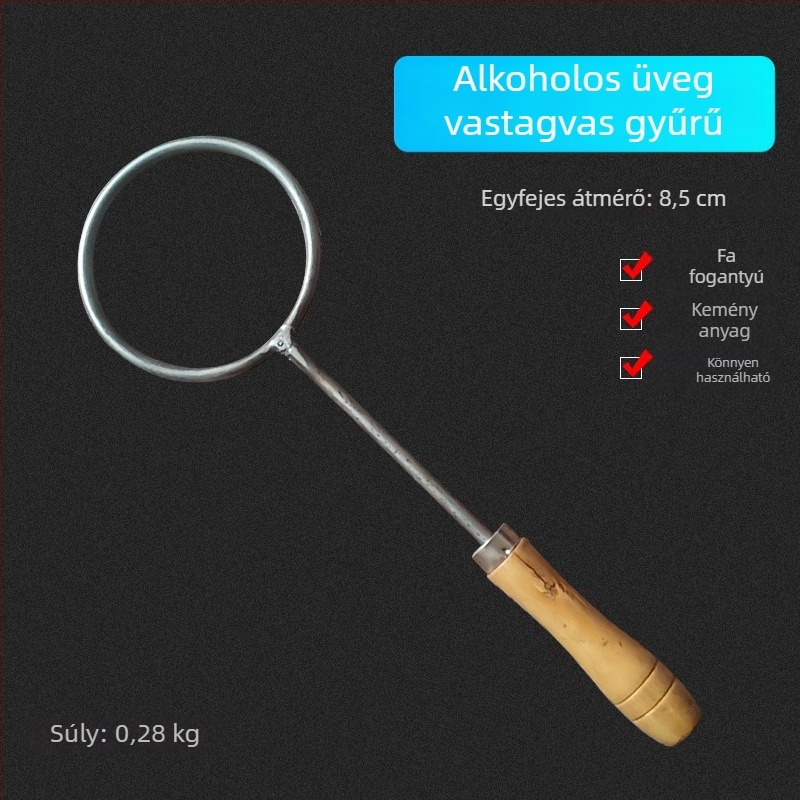 Üvegpalackhoz való vasgyűrű és üvegvágó eszköz