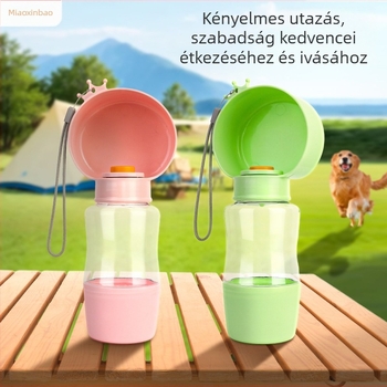 Meow Heart Treasure kisállat utazó pohár felhőkoronával, kültéri használatra és etető a kutyák számára