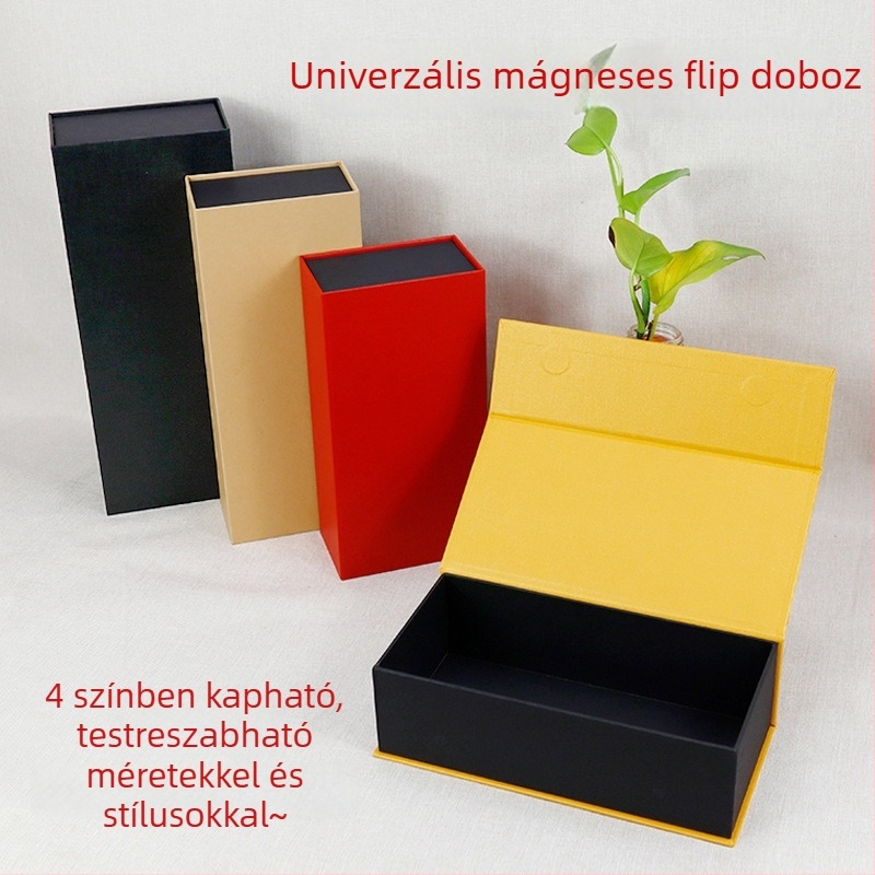 Mágneses flip-top ajándékdoboza fedéllel, testreszabható forróbélyeg logóval; teához és fehérnemű vagy zokni csomagolásához