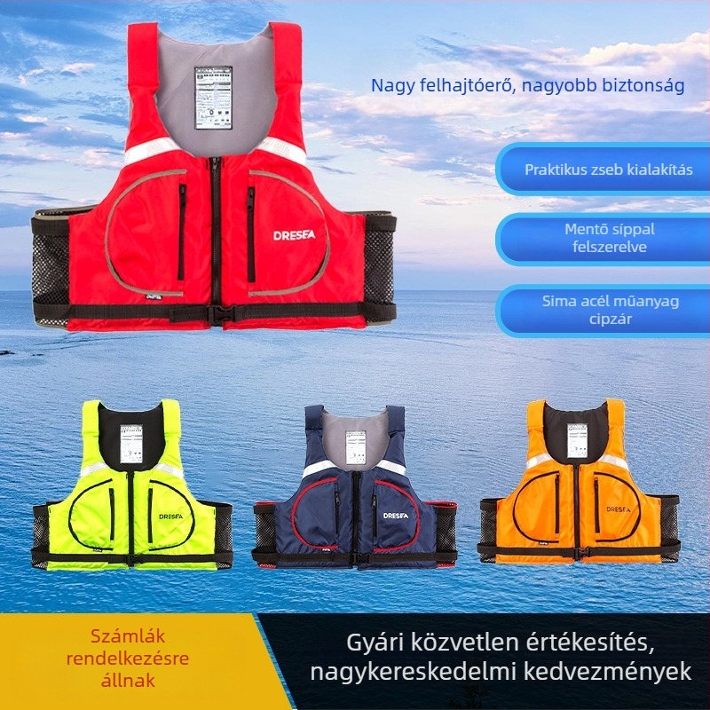 Felnőtteknek szóló nagy felhajtóerővel rendelkező mentőmellény – vízi sportok, úszás, horgászat és rafting