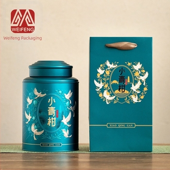 500 g zárható fém teásdoboz, kiváló minőségű, zöld mandarin tea tárolására